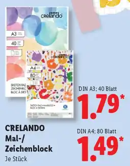 Lidl CRELANDO Mal-/ Zeichenblock Angebot