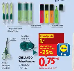 Lidl CRELANDO Schreibwaren Angebot