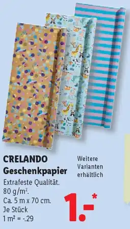 Lidl CRELANDO Geschenkpapier Angebot