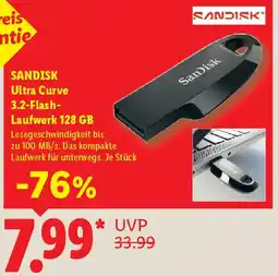 Lidl SANDISK Ultra Curve 3.2-Flash- Laufwerk 128 GB Angebot