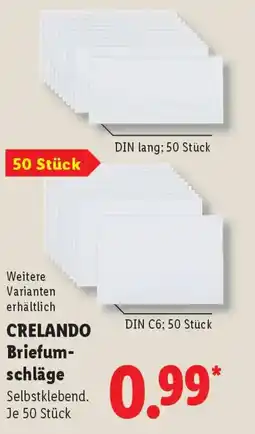 Lidl CRELANDO Briefumschläge Angebot