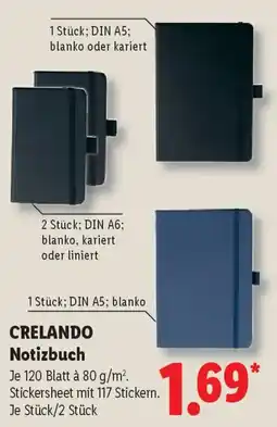 Lidl CRELANDO Notizbuch Angebot