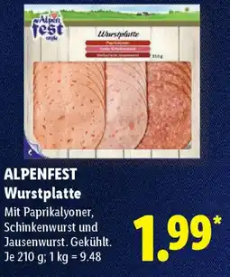 Lidl ALPENFEST Wurstplatte Angebot