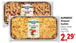 Lidl ALPENFEST Streuselkuchen Angebot