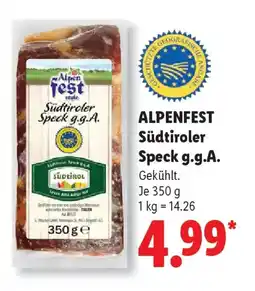Lidl ALPENFEST Südtiroler Speck g.g.A. Angebot