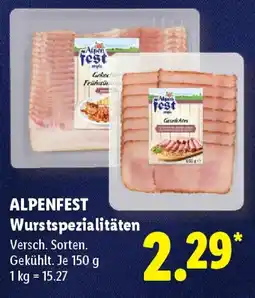 Lidl ALPENFEST Wurstspezialitäten Angebot