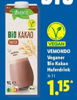 Lidl VEMONDO Veganer Bio Kakao Haferdrink Angebot