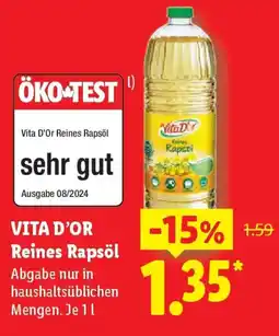 Lidl VITA D'OR Reines Rapsöl Angebot