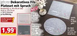 Norma bella casa Dekoratives Filz Platzset mit Spruch Angebot