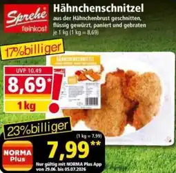 Norma Sprehe feinkost Hähnchenschnitzel Angebot