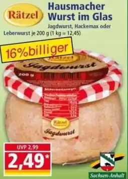 Norma Rätzel Hausmacher Wurst im Glas Angebot