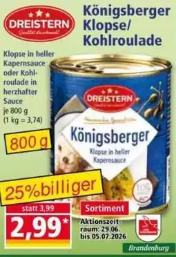 Norma DREISTERN Königsberger Klopse/Kohlroulade Angebot