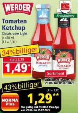 Norma WERDER Tomaten Ketchup Angebot