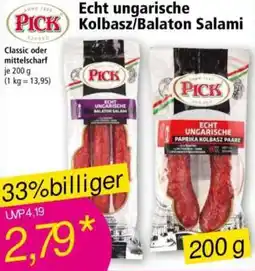 Norma PICK Echt ungarische Kolbasz/Balaton Salami Angebot