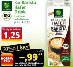 Norma BIO SONNE Bio-Barista Hafer Drink Angebot