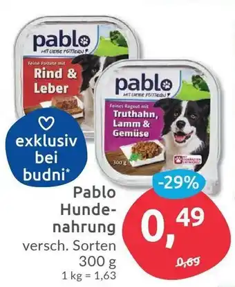 Budni Pablo Hundenahrung 300g Angebot