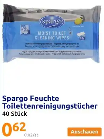 Action Spargo Feuchte Toilettenreinigungstücher Angebot