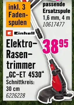 Hornbach Einhell Elektro-Rasentrimmer GC-ET 4530 Set Angebot