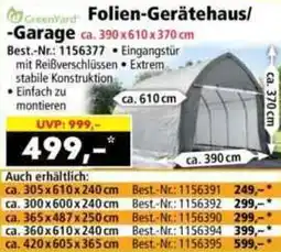 Norma GreenYard Folien-Gerätehaus/ Garage Angebot