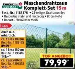 Norma Powertec Garden Maschendrahtzaun Komplett-Set 15 m Angebot