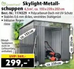 Norma GreenYard Skylight-Metallschuppen Angebot