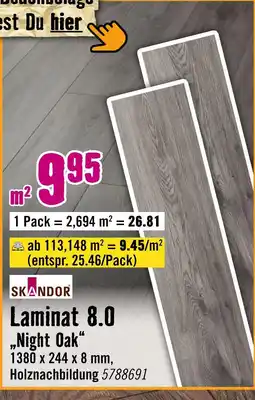 Hornbach Skandor laminat 8.0 „night oak“ Angebot