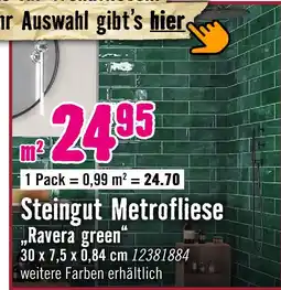 Hornbach Steingut metrofliese ravera green Angebot