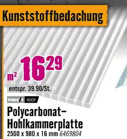 Hornbach Precit roof polycarbonat-hohlkammerplatte Angebot