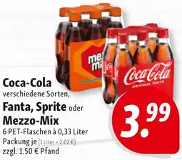 Nah & Frisch Coca-Cola, Fanta, Sprite oder Mezzo-Mix Angebot