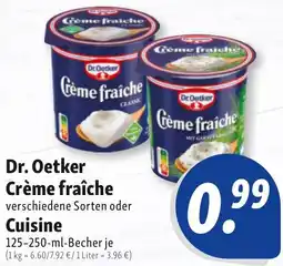 Nah & Frisch Dr. Oetker Crème fraîche oder Cuisine Angebot