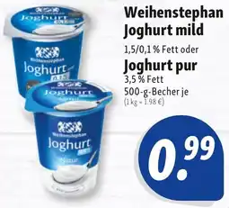 Nah & Frisch Weihenstephan Joghurt mild oder Joghurt pur Angebot