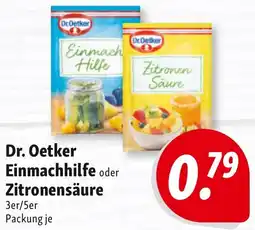 Nah & Frisch Dr. Oetker Einmachhilfe oder Zitronensäure Angebot