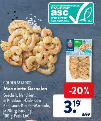 Aldi Süd Golden Seafood Marinierte Garnelen 200g Angebot