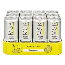 Netto Marken-Discount Moskovskaya MSK Vodka & Lemon 10,0 % vol 0,33 Liter Dose, 12er Pack Angebot