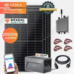 Netto Marken-Discount VESKA Solaranlage 2000/2000W Bifazial und 1,6 kWh Batteriespeicher Angebot