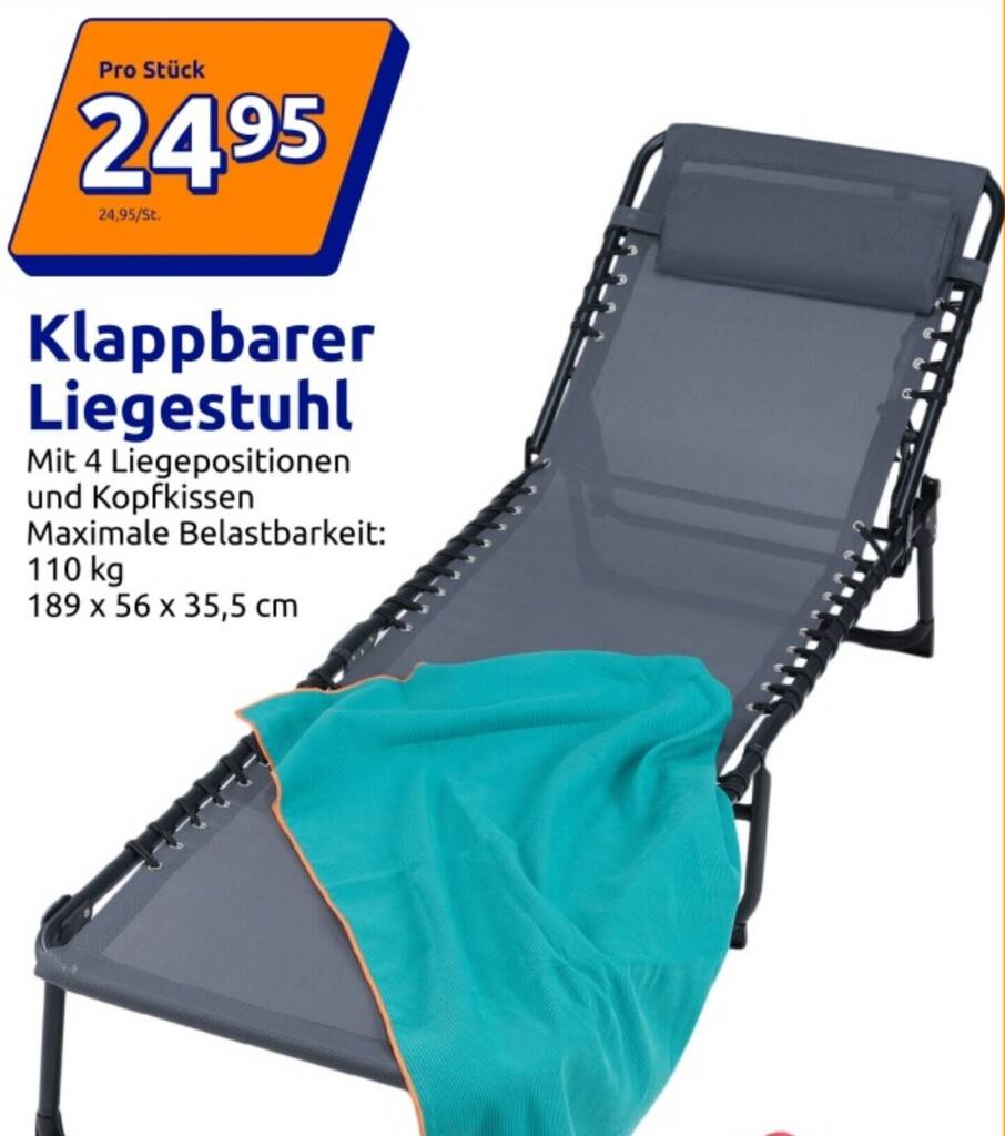 Klappbarer Liegestuhl Angebot bei Action