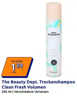Action The Beauty Dept. Trockenshampoo Clean Fresh Volumen Angebot