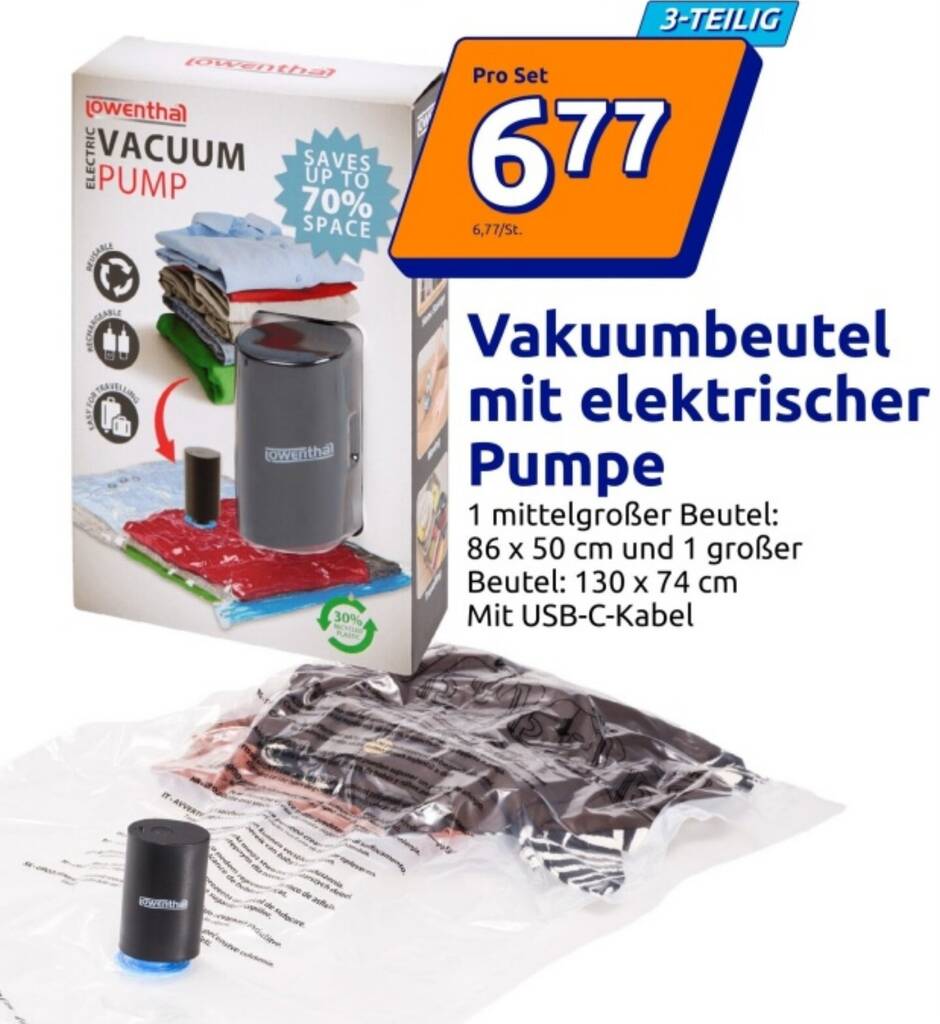 Vakuumbeutel mit elektrischer Pumpe Angebot bei Action