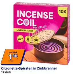 Action Citronella-Spiralen in Zinkbrenner Angebot
