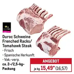 METRO MASIATERO Duroc Schweine Frenched Racks/ Tomahawk Steak Angebot