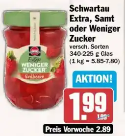 AEZ Schwartau Extra, Samt oder Weniger Zucker Angebot