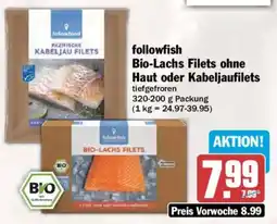 AEZ followfish Bio-Lachs Filets ohne Haut oder Kabeljaufilets Angebot