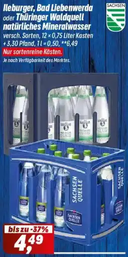 Simmel Ileburger, Bad Liebenwerda oder Thüringer Waldquell natürliches Mineralwasser Angebot