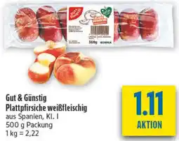 diska Gut & Günstig Plattpfirsiche weißfleischig Angebot