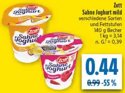 diska Zott Sahne Joghurt mild Angebot