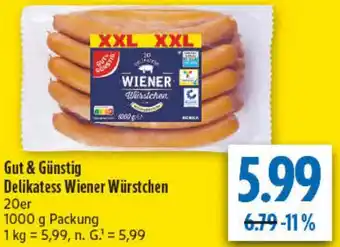 diska Gut & Günstig Delikatess Wiener Würstchen Angebot