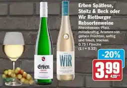 AEZ Erben Spätlese, Steitz & Beck oder Wir Rietburger Rebsortenweine Angebot