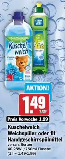 AEZ Kuschelweich Weichspüler oder fit Handgeschirrspülmittel Angebot