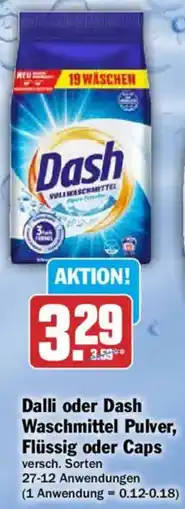AEZ Dalli oder Dash Waschmittel Pulver, Flüssig oder Caps Angebot
