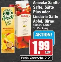 AEZ Amecke Sanfte Säfte, Säfte Plus oder Lindavia Säfte Apfel, Birne Angebot